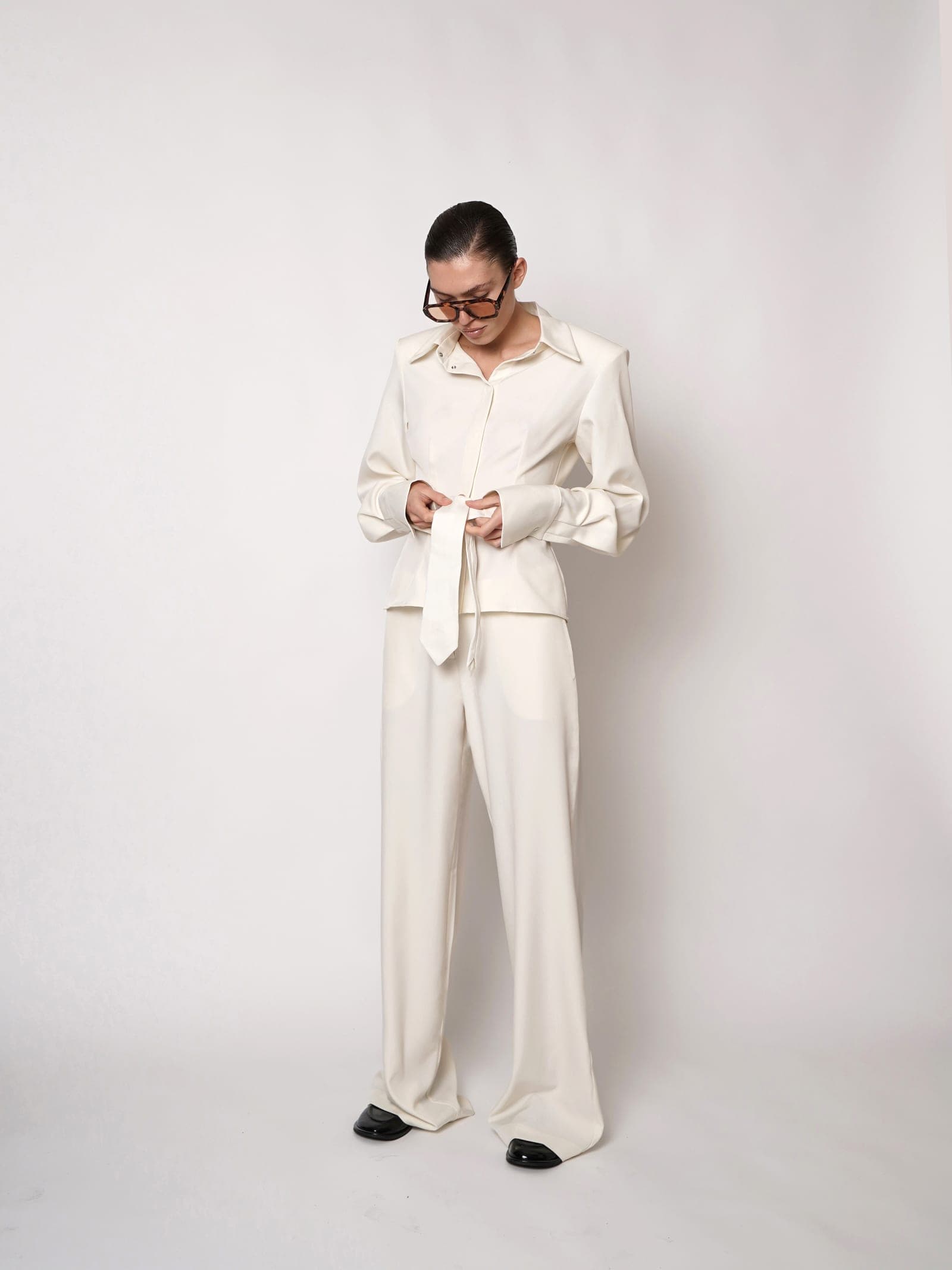 Alaia trousers, milk