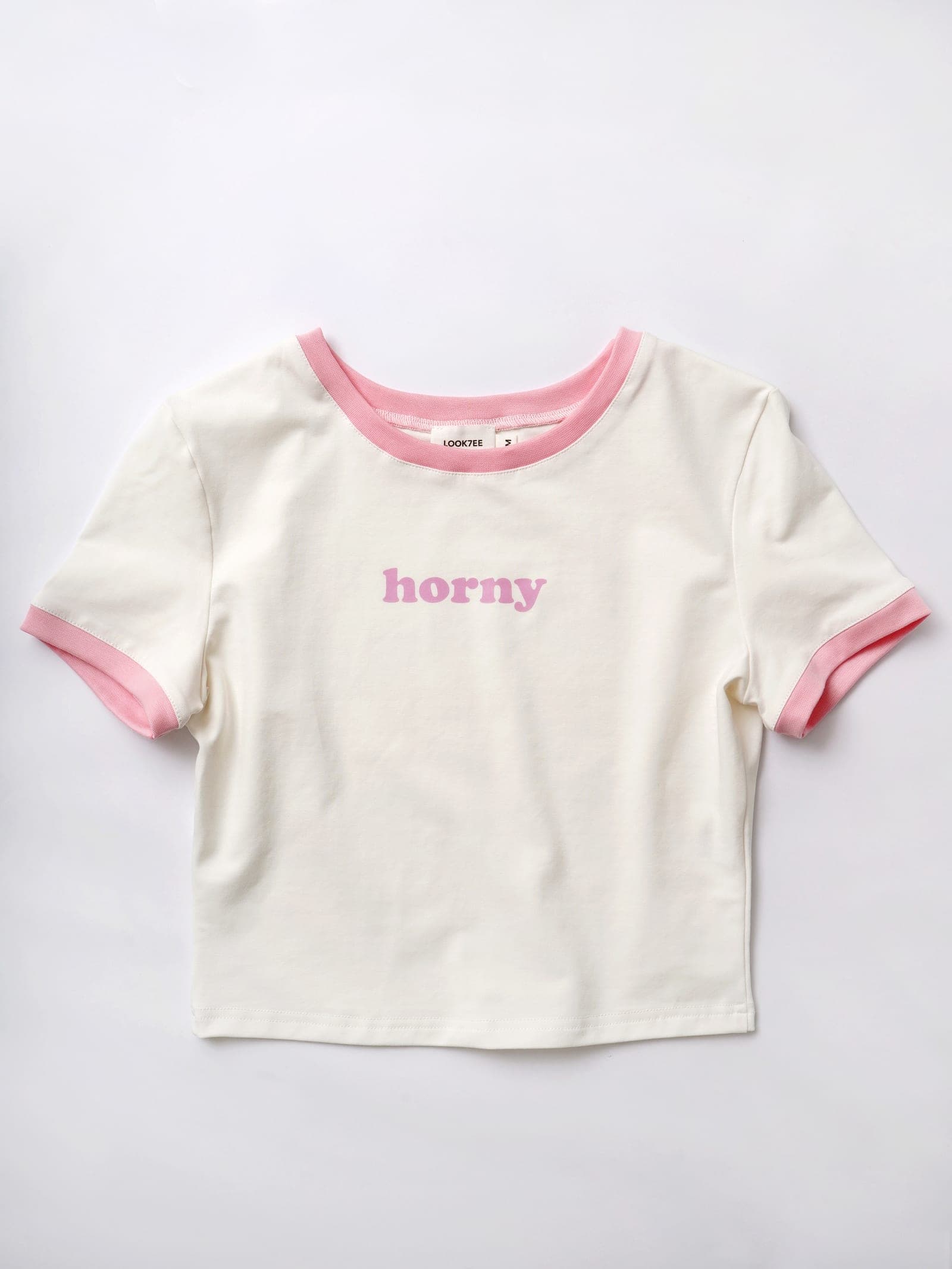 Футболка Гоу / Go Horny, молочный/розовый
